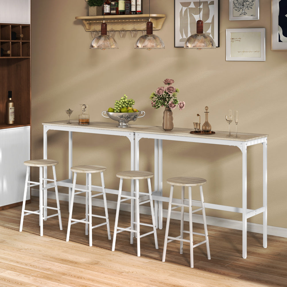 3 Piece Bar Table and Stool Set for 2 People, Pub Table and Chairs