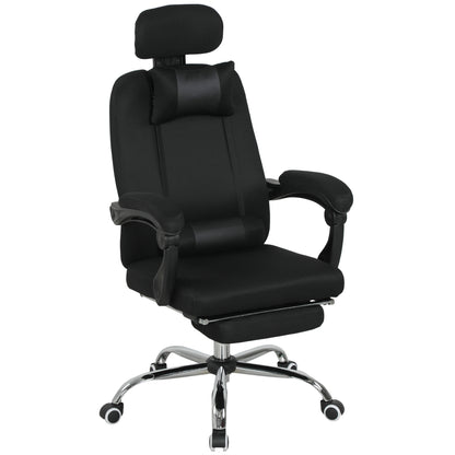 Ergonomic High Back Office Chair with Footrest and Lumbar Support, Black