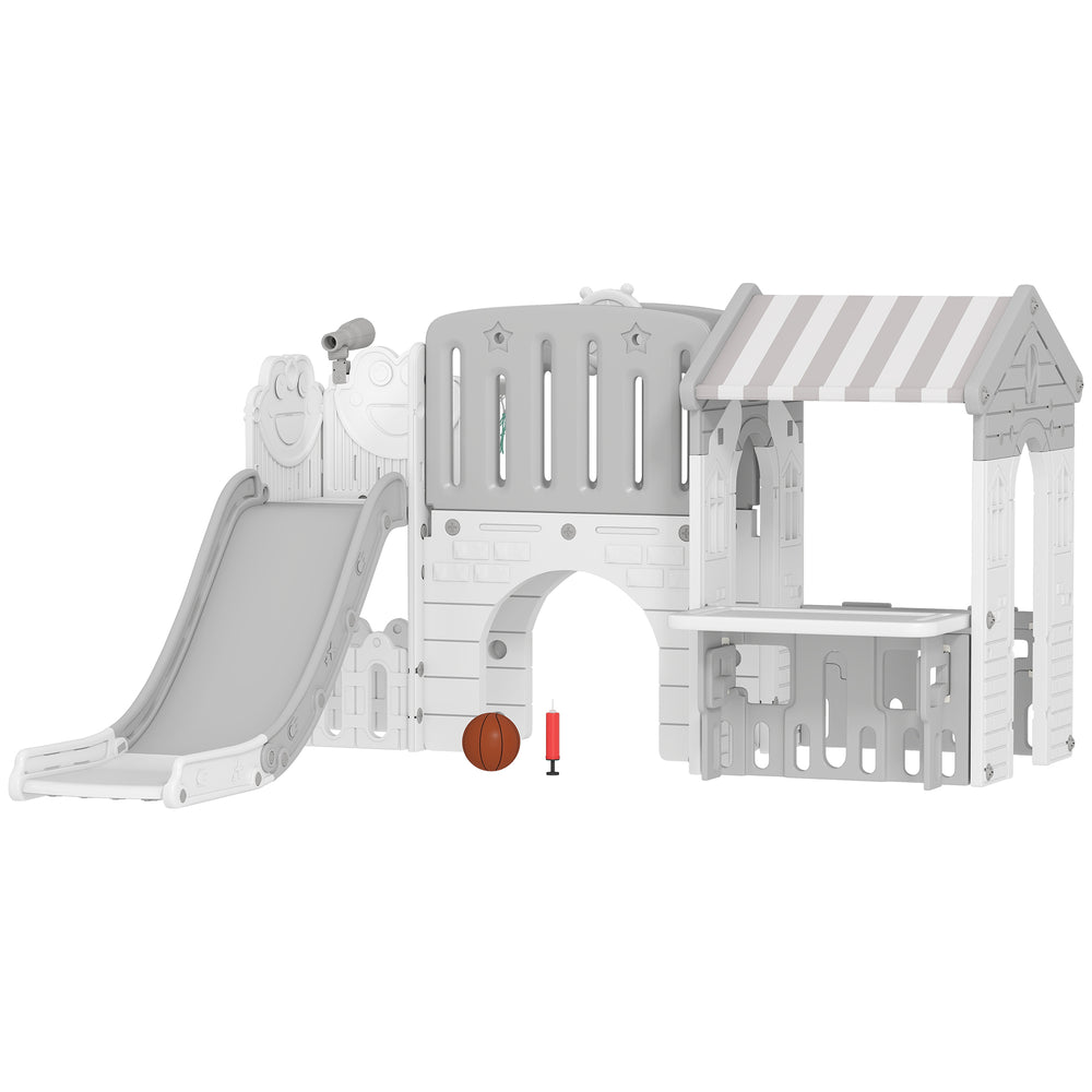 Toboggan 7 en 1 pour tout-petits, gris