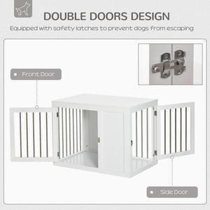 Cage avec deux portes verrouillables, blanche