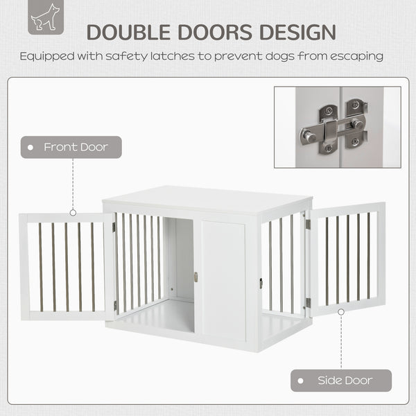 Cage avec deux portes verrouillables, blanche