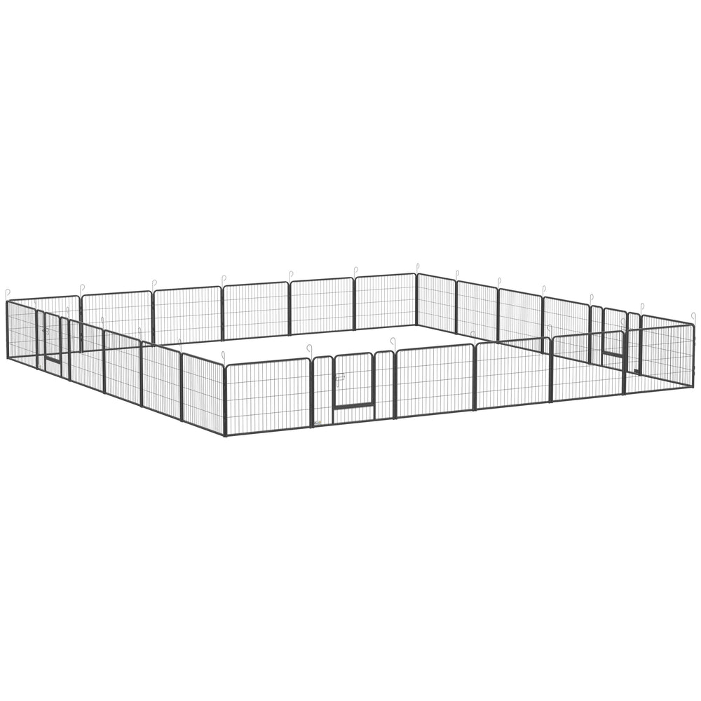 24-panel dog playpen, grey
