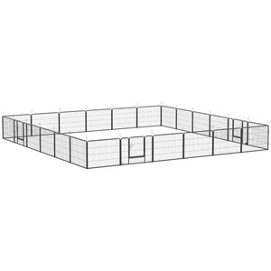 24-panel dog playpen, grey