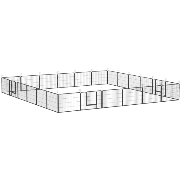 24-panel dog playpen, grey