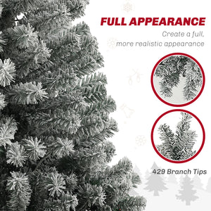 Sapin de Noël artificiel pré-éclairé givré de 6 pieds avec télécommande