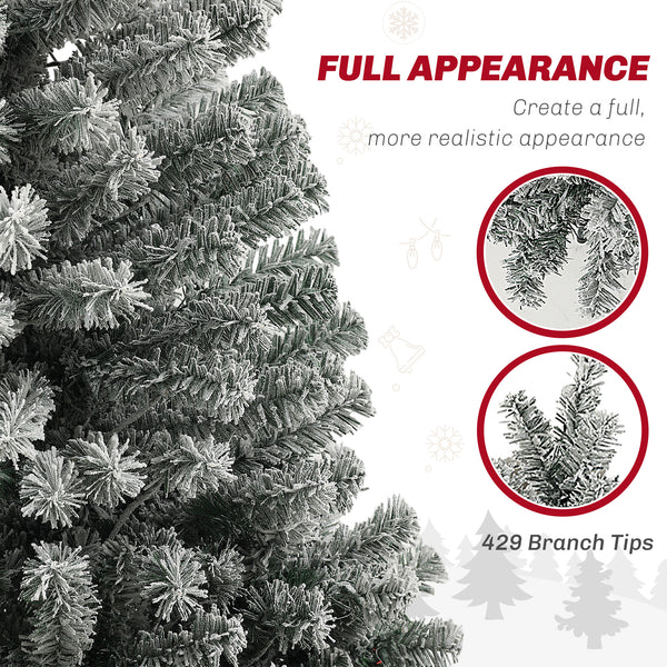Sapin de Noël artificiel pré-éclairé givré de 6 pieds avec télécommande