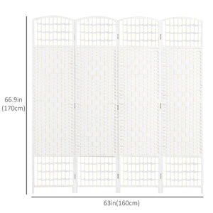 Cloison de séparation pliable à 4 panneaux en fibre ondulée, blanc