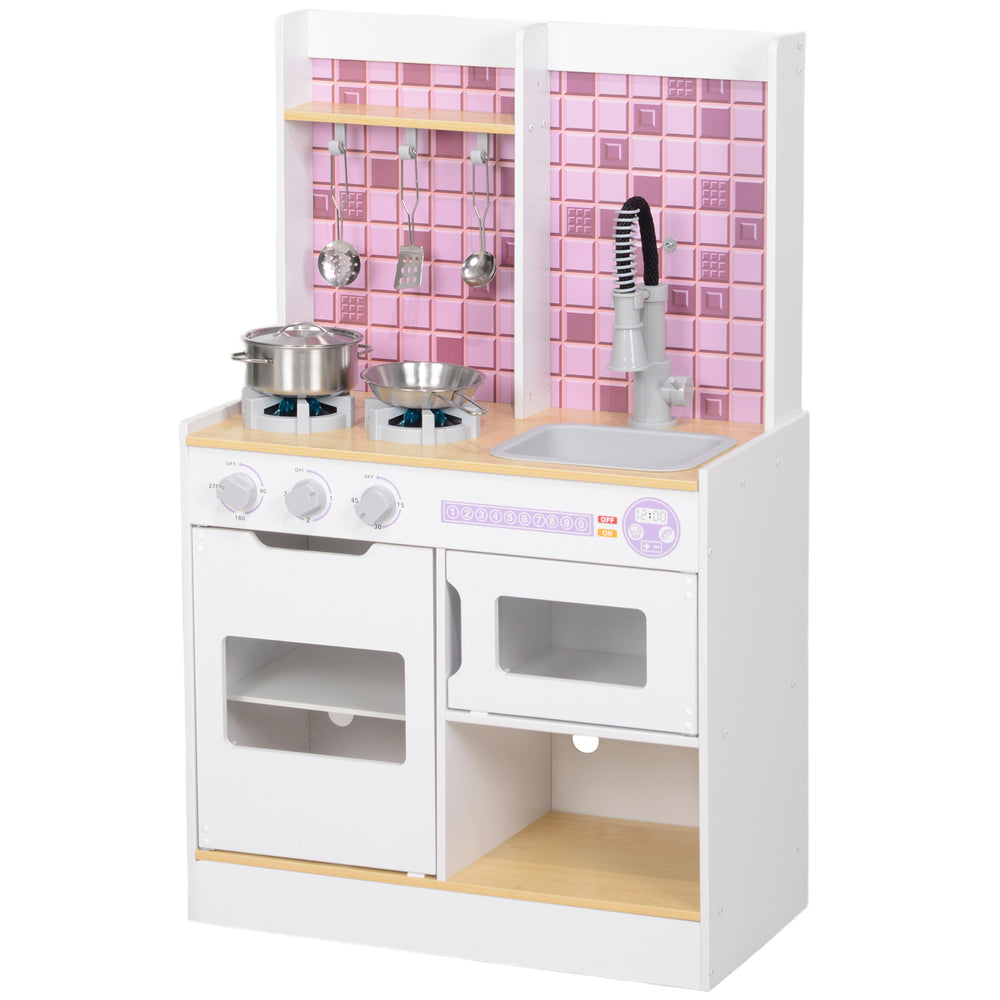 Cuisine enfant avec lumières et sons réalistes, évier, four, cuisinière, blanc