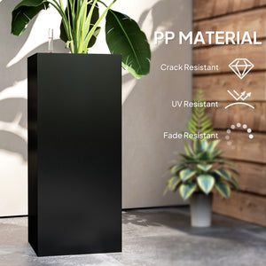 Lot de 2 jardinières avec indicateur de niveau d'eau, noir