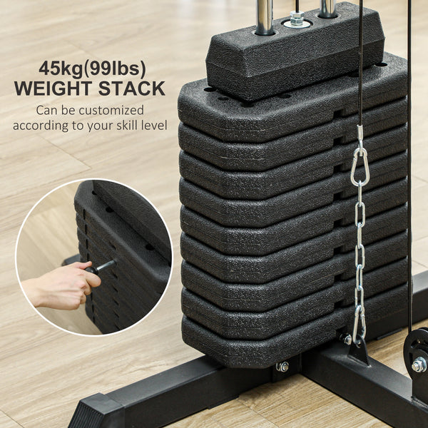 Appareil de musculation multifonction pour le tirage vertical et l'entraînement des jambes