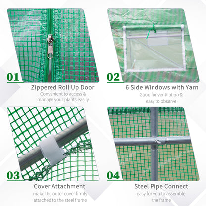 Outsunny Outdoor Greenhouse, Walk-in Greenhouse, Portable Greenhouse, Greenhouse for Garden Plants, Flowers and Seeds, with Premium Steel Frame 4.7