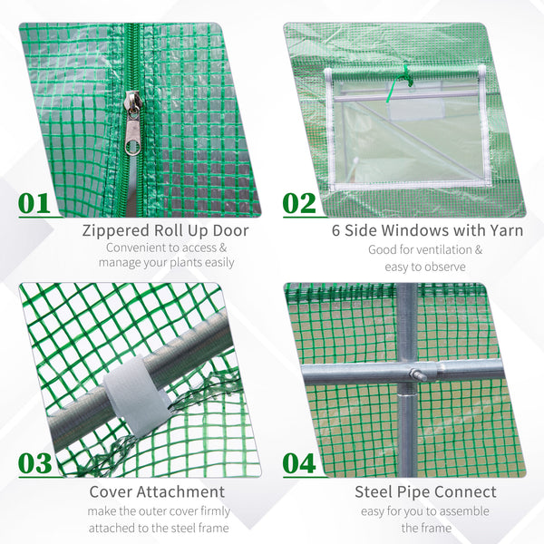 Walk-in greenhouse with premium steel frame