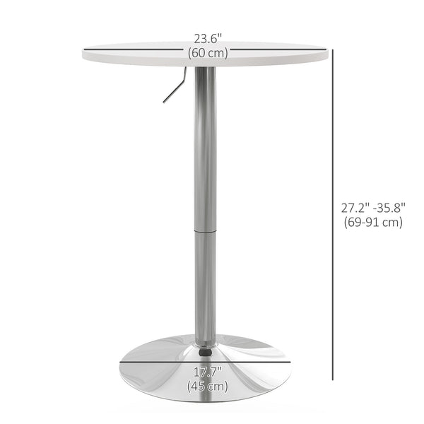 High bar table with swivel top, white