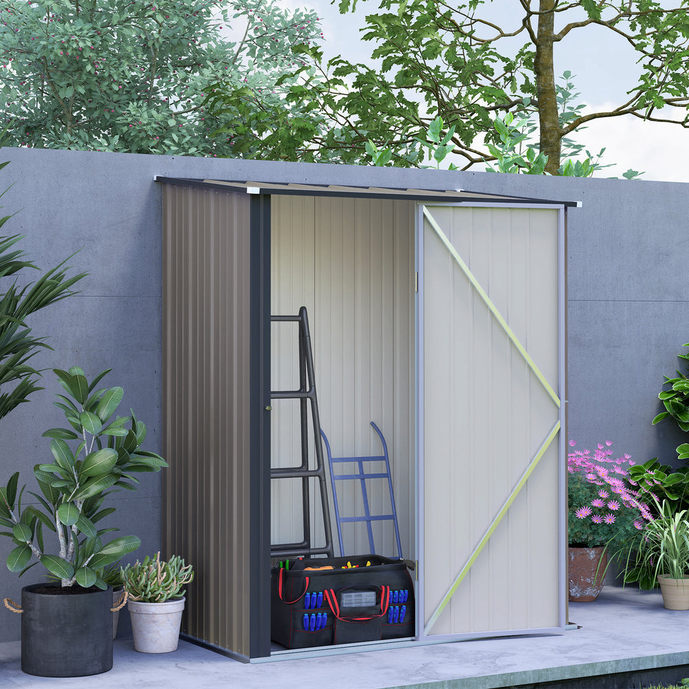 Abri de jardin en acier avec porte verrouillable simple