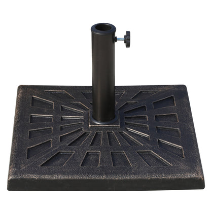 Base de parasol carrée d'extérieur en résine - Bronze