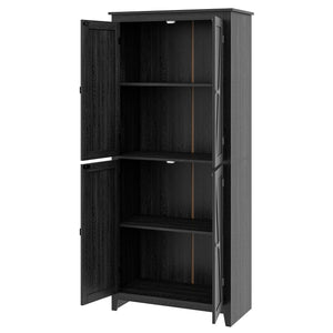 Meuble de rangement avec portes et étagères, noir