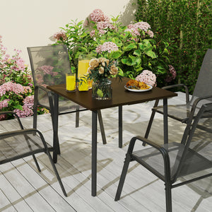 Table de jardin avec trou pour parasol, marron