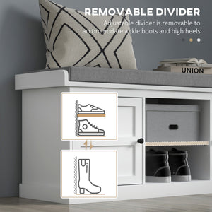 Banc d'entrée avec 2 armoires, blanc