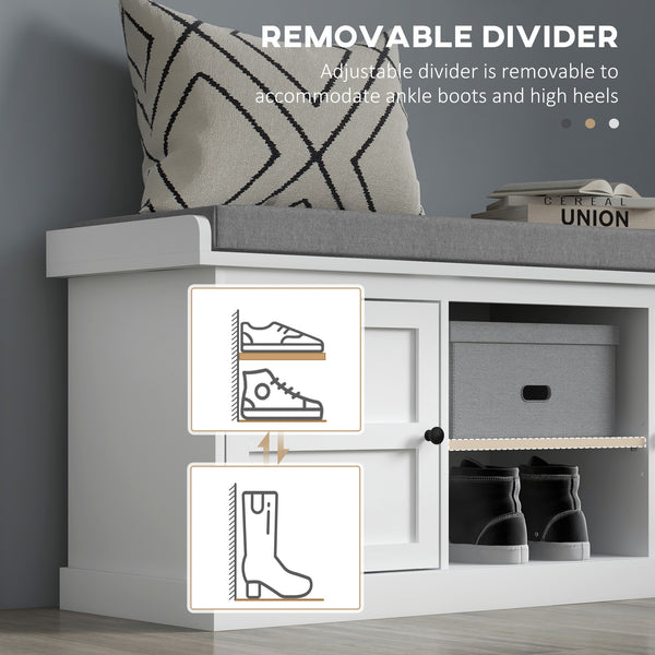 Banc d'entrée avec 2 armoires, blanc