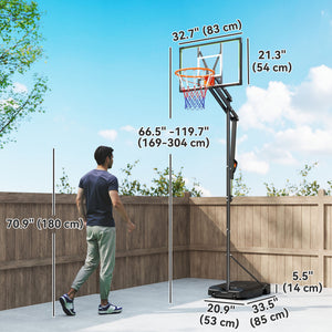 Panier de basket réglable de 1,25 à 2,60 m avec panneau incassable