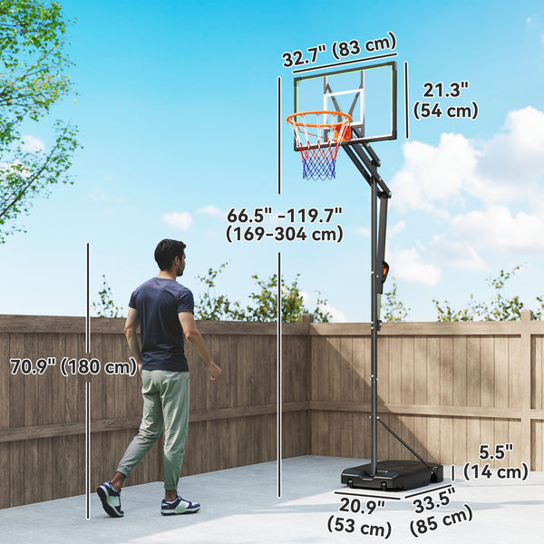 Panier de basket réglable de 1,25 à 2,60 m avec panneau incassable