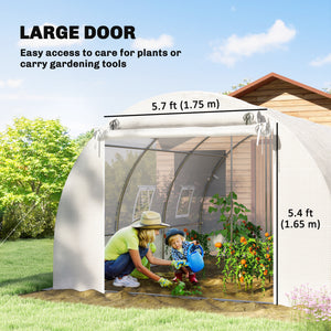 Serre tunnel chaude pour plantes avec barres de support, blanche