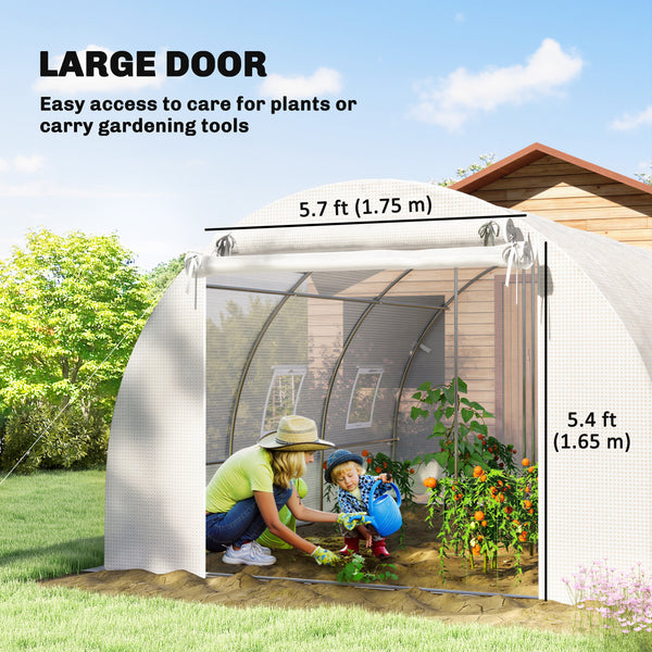 Serre tunnel chaude pour plantes avec barres de support, blanche