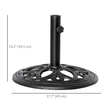 Support de parasol pour terrasse, compatible avec mât de 3,8 cm de diamètre et 5,1 cm de diamètre, noir