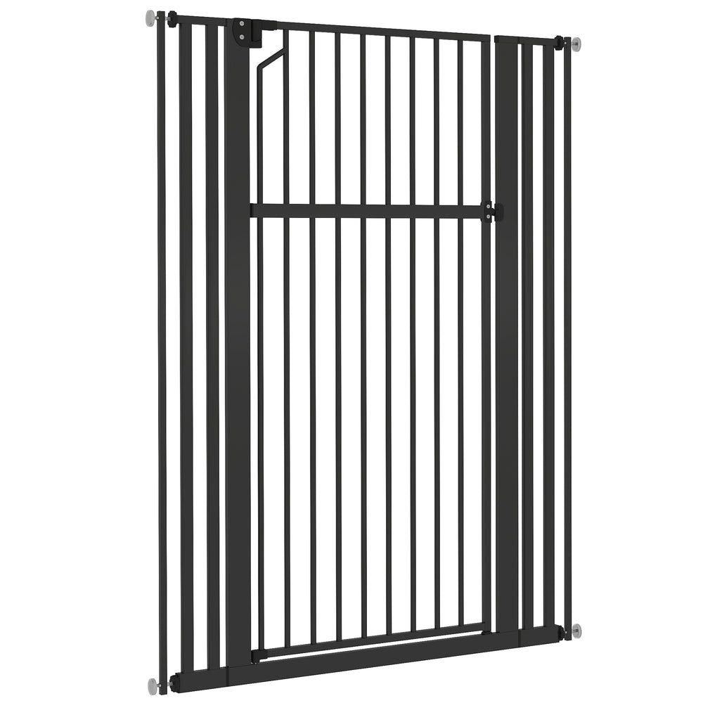 Barrière haute pour animaux 55 po, largeur réglable, noire