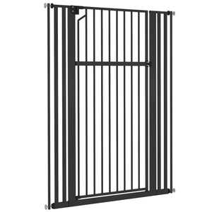 Barrière haute pour animaux 55 po, largeur réglable, noire