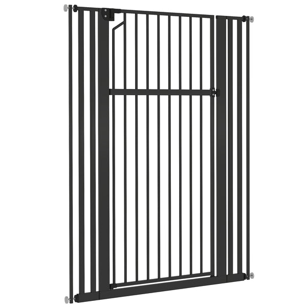 Barrière haute pour animaux 55 po, largeur réglable, noire