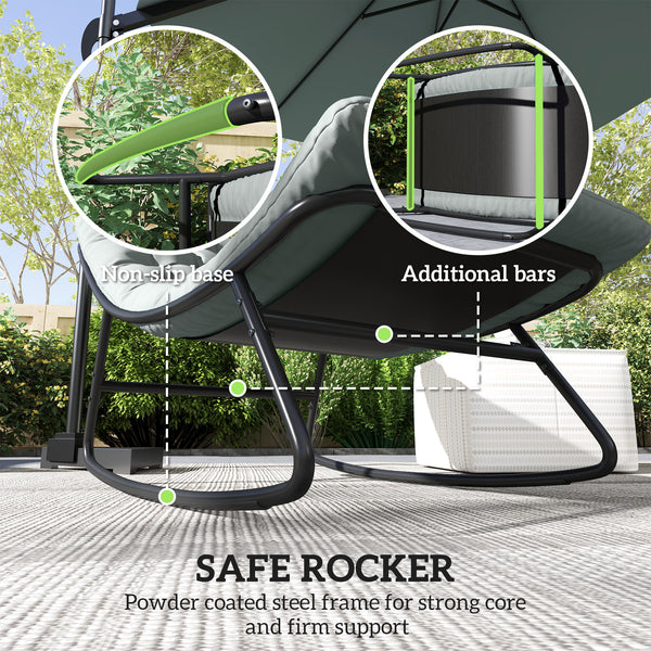 Ensemble de 2 chaises berçantes d'extérieur avec coussins