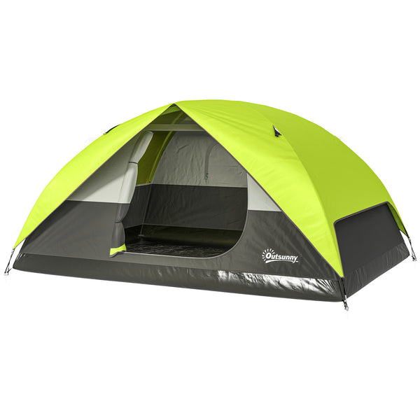 Tente de camping imperméable avec fenêtre en filet, poches de rangement et crochet