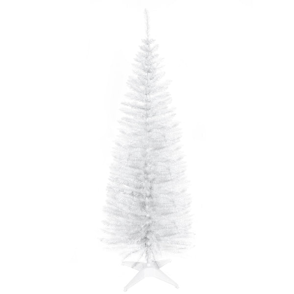 Sapin de Noël artificiel blanc de 5 pieds en forme de crayon