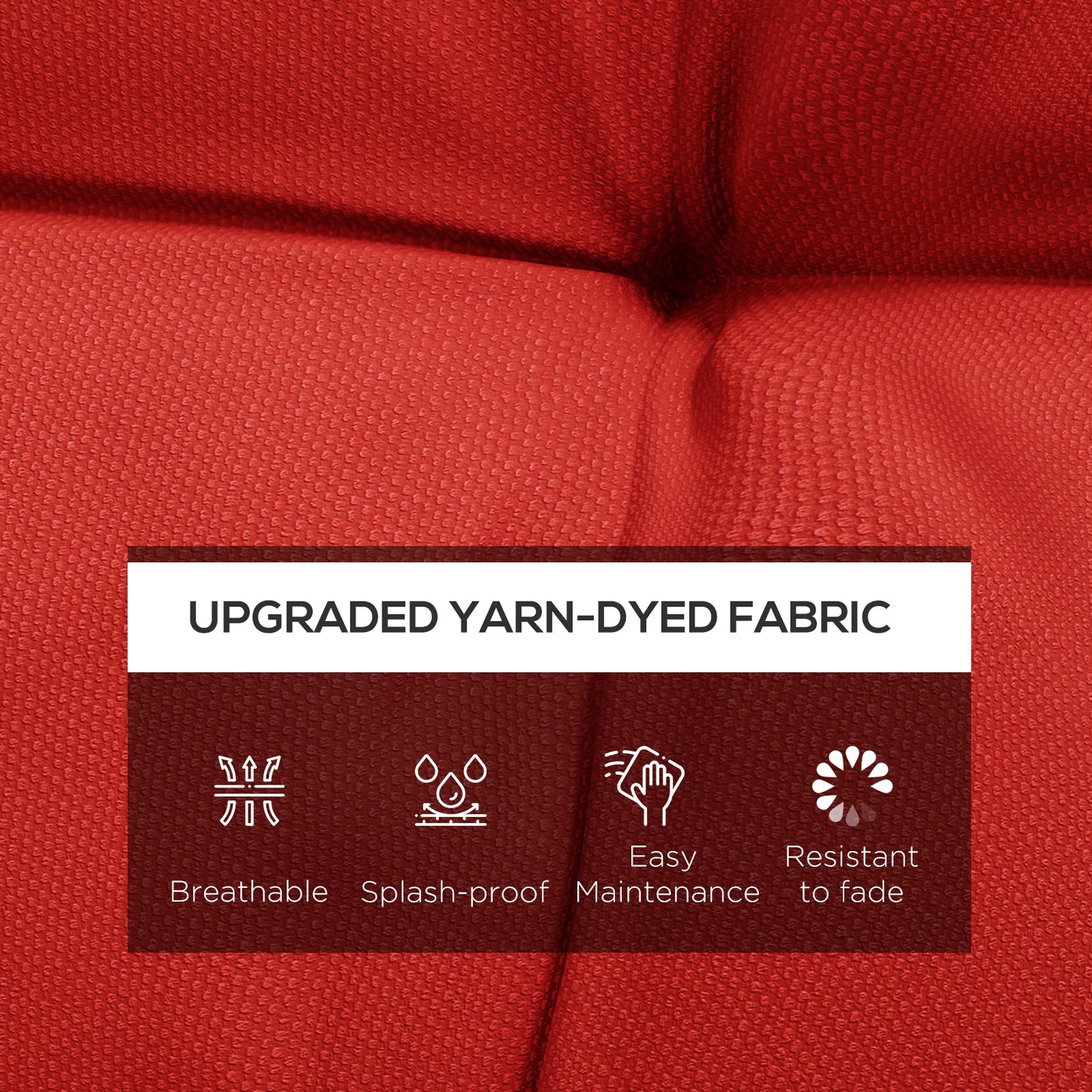 Coussins de rechange pour chaise de patio d'extérieur avec attaches, capitonnés, lot de 2, rouge