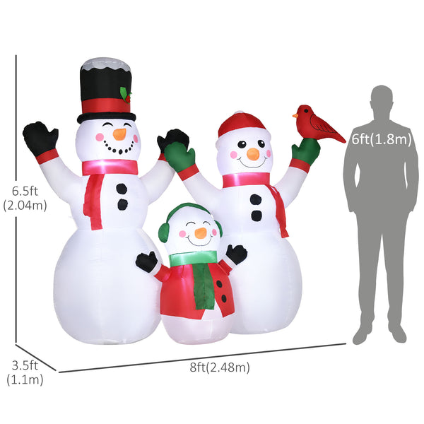 Family of 2.4m inflatable snowmen