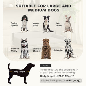 Canapé-lit surélevé pour chiens de taille moyenne et grande, gris clair