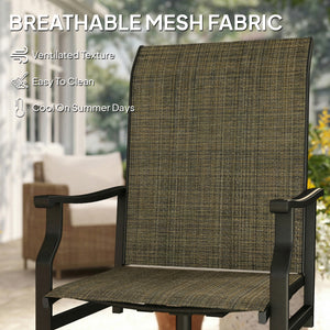 Ensemble de 2 chaises pivotantes d'extérieur avec dossier haut, marron