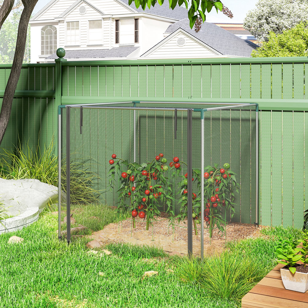 Galvanized steel plant cage with zippered door