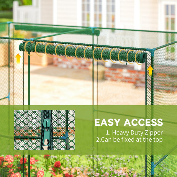 Plant grow cage with zippered doors