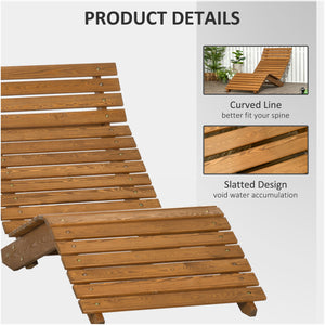 Chaise longue d'extérieur en bois, design incurvé, teck