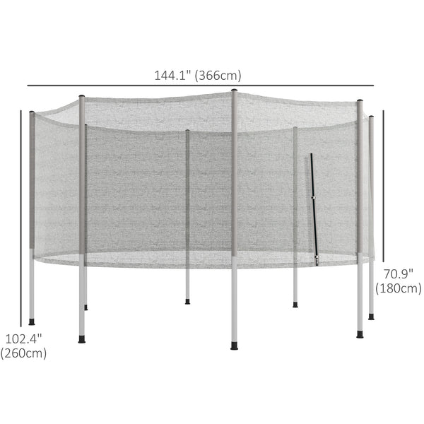 Filet de sécurité de rechange pour trampoline 12 pieds, gris