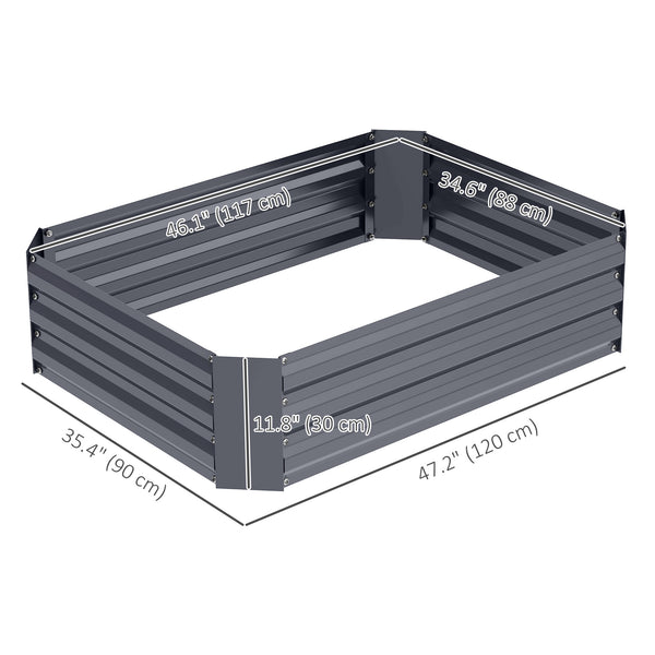 Jardinière surélevée galvanisée, gris foncé