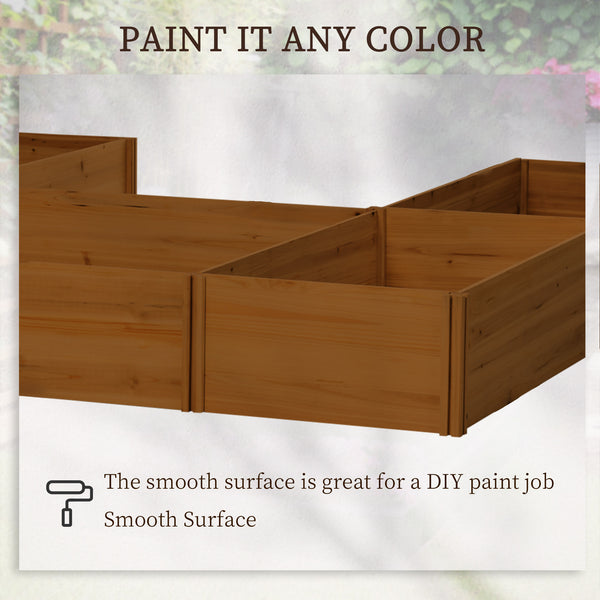 Jardinière en bois de 5 compartiments, fond ouvert, marron