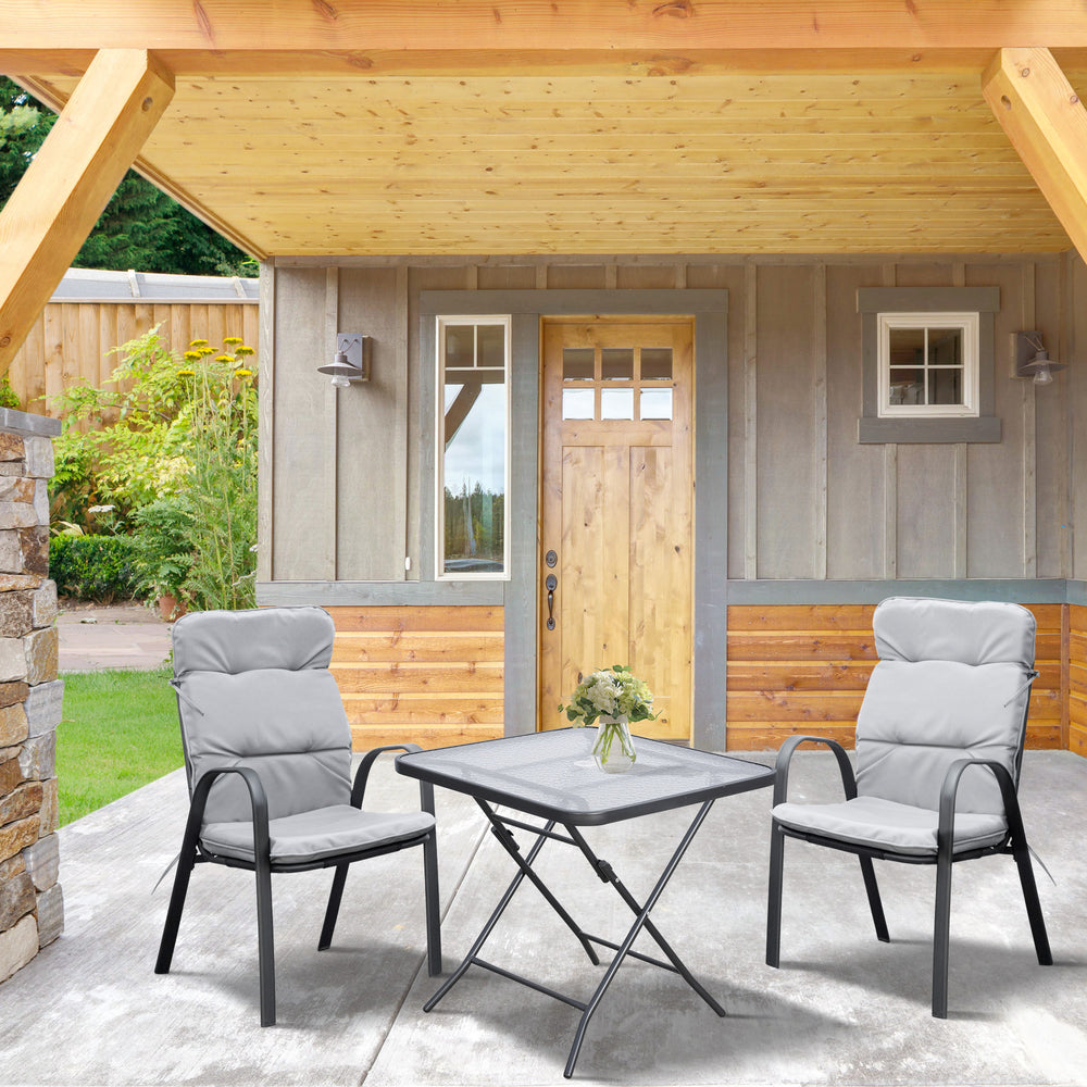 Table de jardin carrée pliable avec trou pour parasol, noire