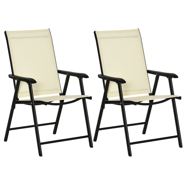 Ensemble de 2 chaises de jardin pliantes avec revêtement Textline et structure en acier