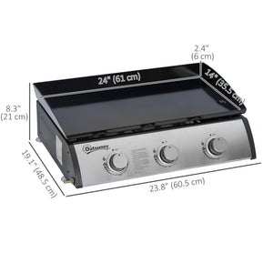 9,000 BTU 3-Burner Gas Barbecue, Silver 