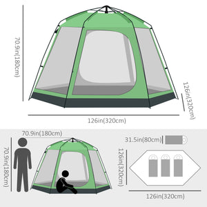 Tente de camping automatique instantanée, verte