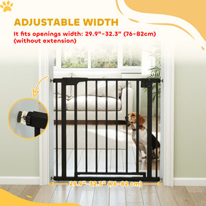 Self-closing safety gate, black
