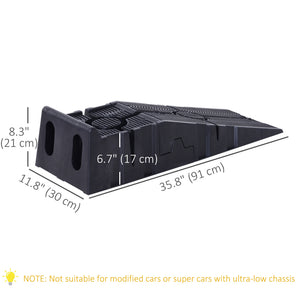 Ensemble de 2 rampes d’auto robustes emboîtables, capacité de 5 500 lb – Noir